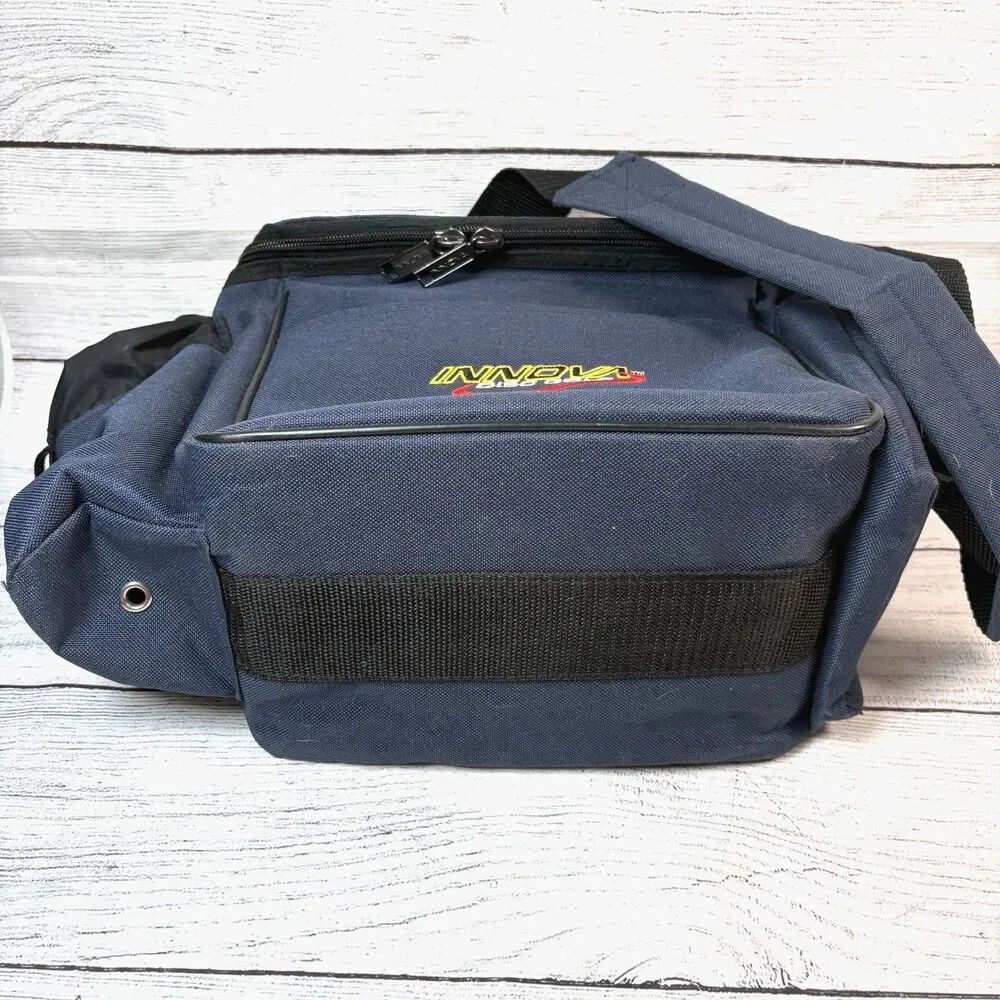 Innova Disc Golf Bag Standard 8-10 Disc Shoulder Strap Blue Zip Pockets